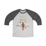 "Have A Gospel Christmas" (Pajama Top-like) Unisex Tri-Blend 3/4 Raglan Tee